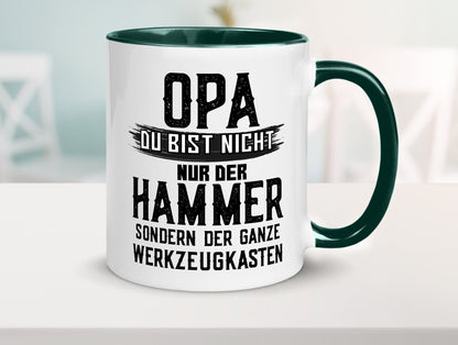 Opa ist der Hammer | Großvater Tasse Werkzeugkasten lustig Familie Geschenkidee