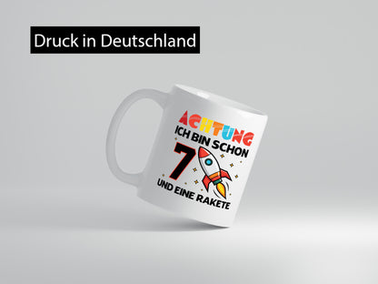 7. Geburtstag | Rakete Weltraum 7 Jahre Galaxy Geschenkidee Humor Tasse