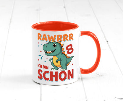 8. Geburtstag | 8 Jahre Raw ich bin schon T-Rex Geschenk Geschenkidee lustiger