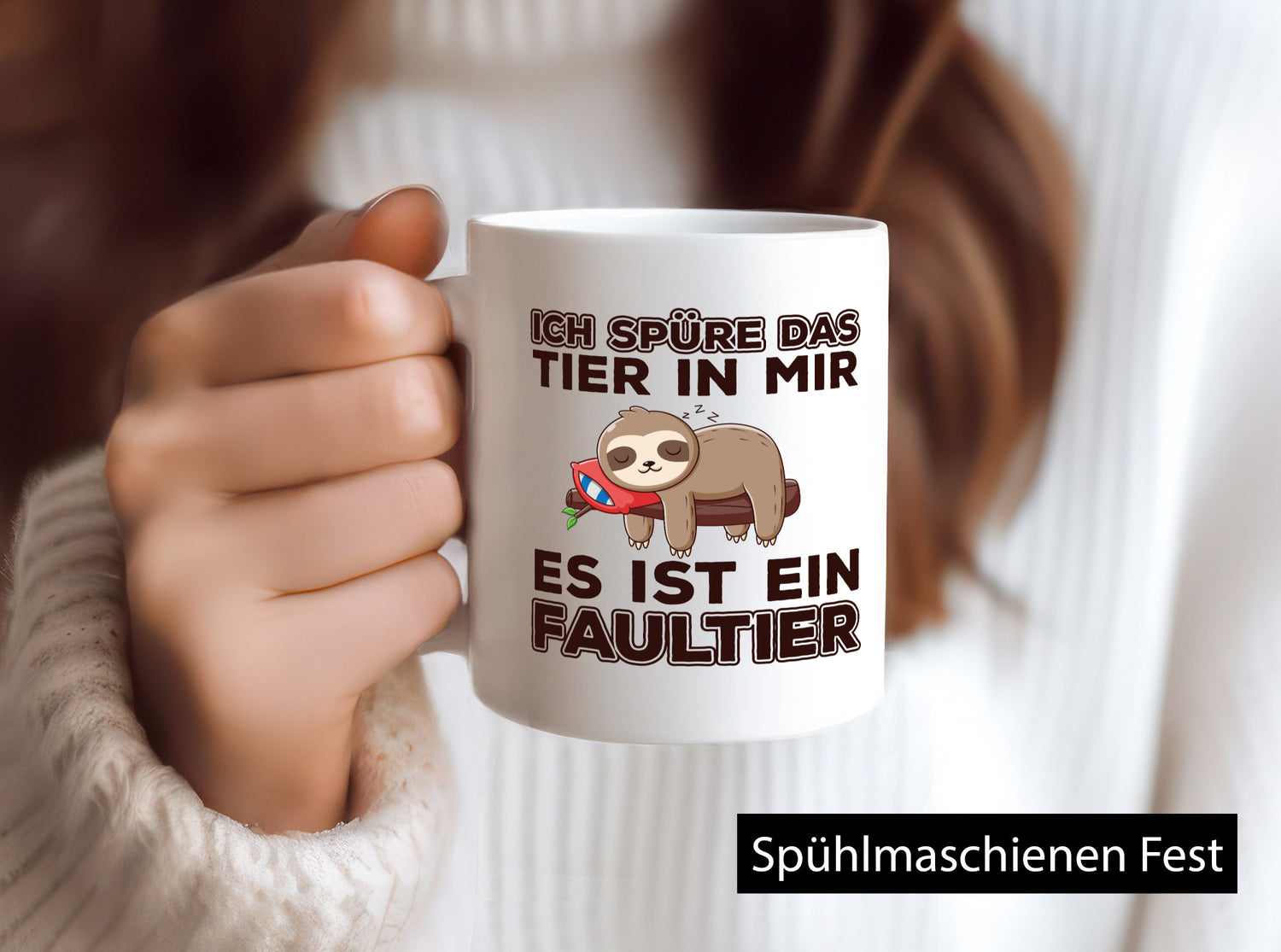 Faultier Spruch | Statement Tasse Morgenmuffel faul Humor Tierliebhaber