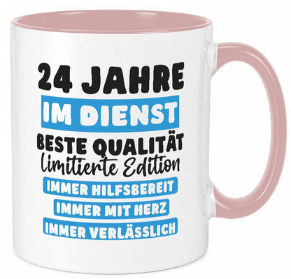 24 Jahre im Dienst | Jubiläum Arbeit v6 lustig Kollegen Büro Geschenk Tasse