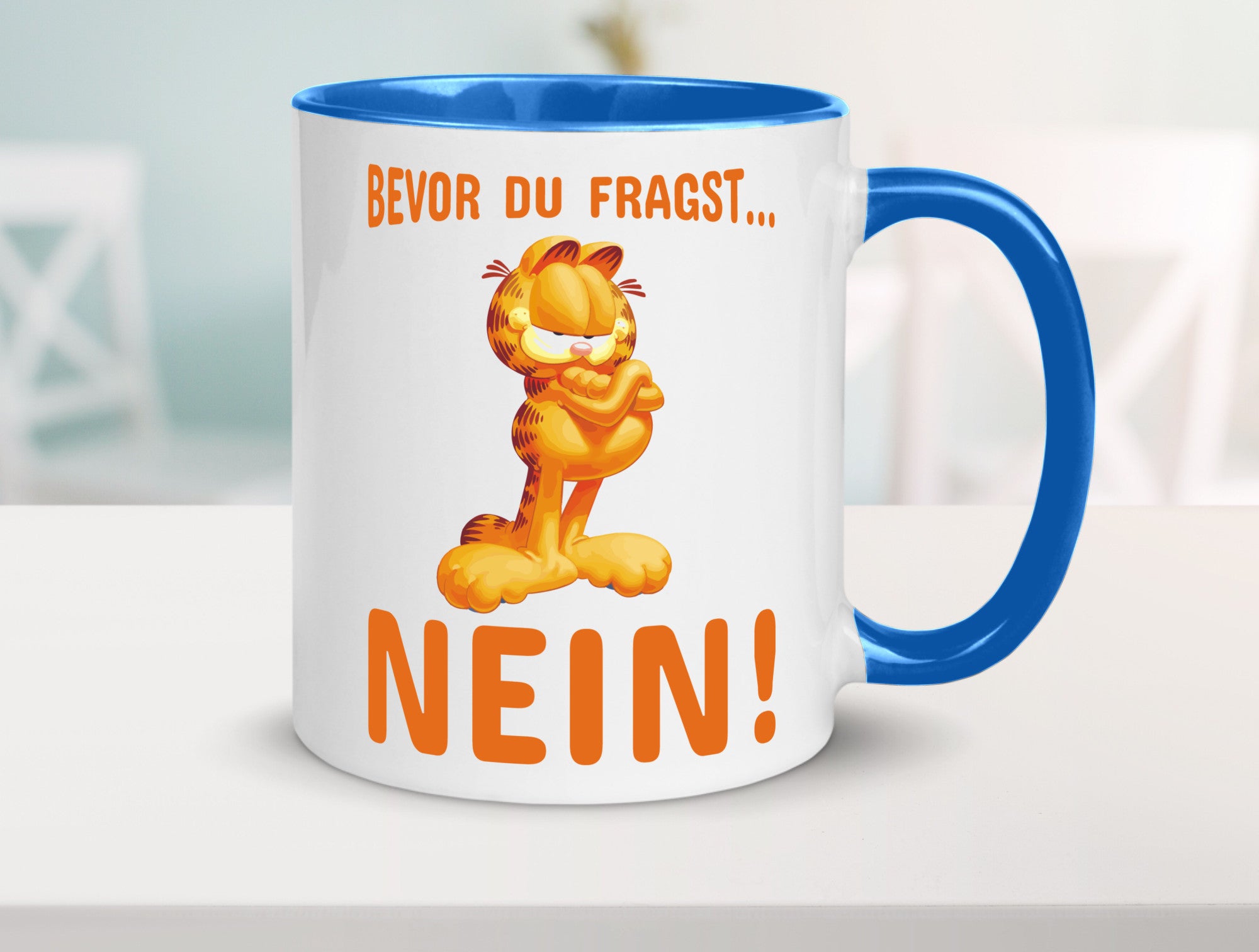 Bevor du fragst? Nein! | grimmige Katze Spruchtasse lustig Tierliebhaber Humor