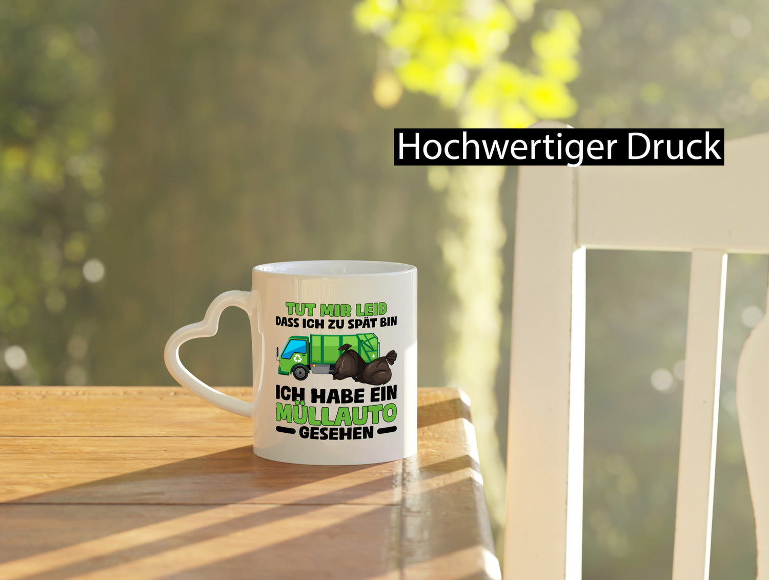 Ich bin zu spät, ich habe ein Müllauto gesehen | Müllabfuhr lustiger Spruch Geschenk