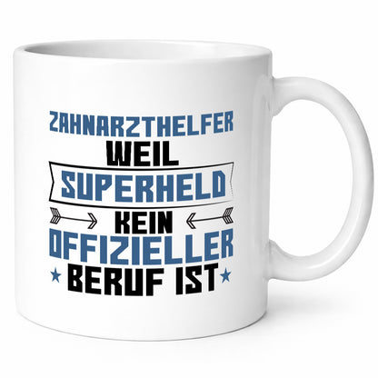 Superheld Zahnarzthelfer | Zahnmedizin Geschenkidee Humor Tasse