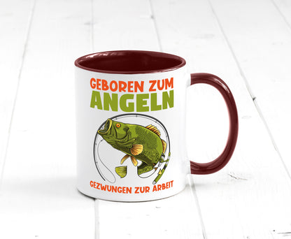Geboren zum Angeln | Angler Tasse Fischer Spruch Humor Geschenkidee