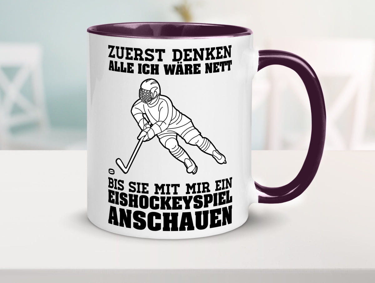 Eishockeyspiel | Eishockeyfan Tasse Eishockeyspieler Humor Geschenkidee