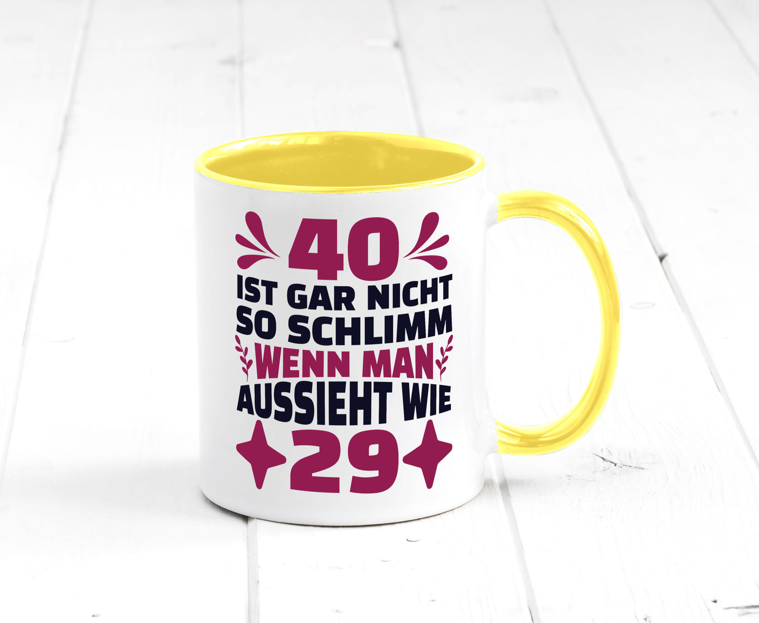 40 ist gar nicht schlimm | 40. Geburtstag Jung aussehen Geschenkidee Humor Tasse