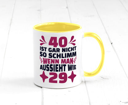 40 ist gar nicht schlimm | 40. Geburtstag Jung aussehen Geschenkidee Humor Tasse