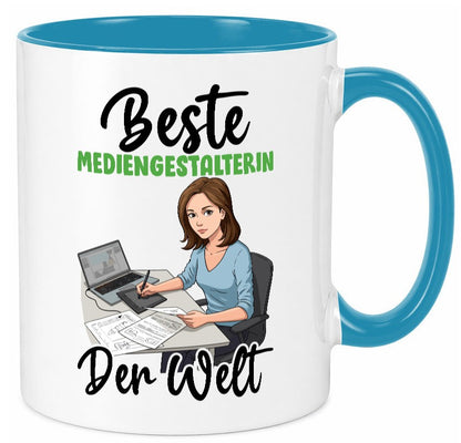 Beste Mediengestalterin | Medien v2 Geschenk Humor Geschenkidee lustiger Spruch Tasse