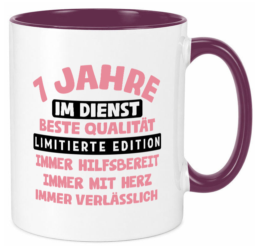 7 Jahre im Dienst | Jubiläum Arbeit v11 lustiger Spruch Geschenk Kollegen Büro