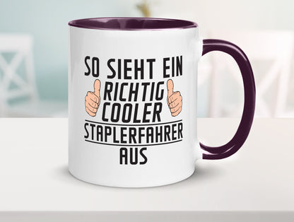 Richtig Cooler Staplerfahrer | Gabelstapler Fahrer Humor Geschenkidee Tasse