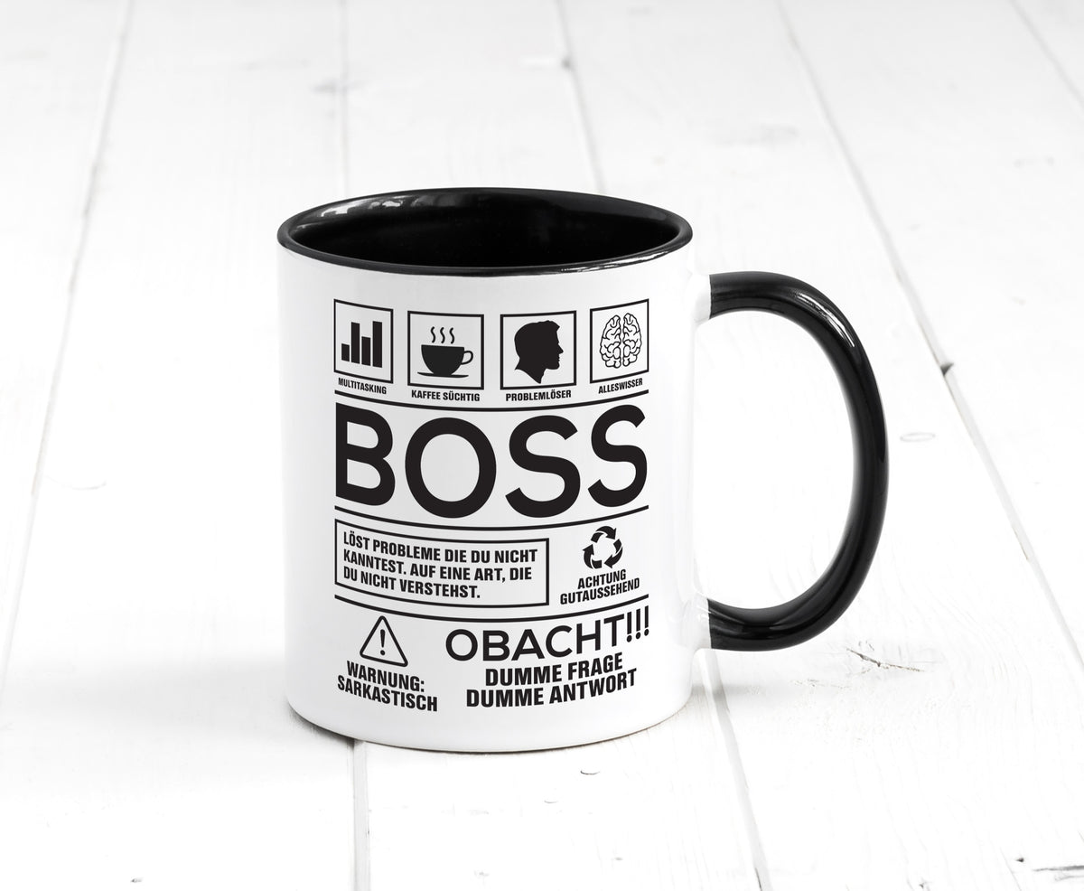Achtung Probleme Boss | Führungskraft Vorgesetzter lustig Humor Geschenkidee Tasse