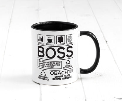 Achtung Probleme Boss | Führungskraft Vorgesetzter lustig Humor Geschenkidee Tasse