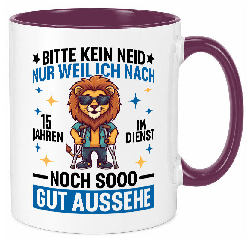 15 Jahre im Dienst | Arbeitsjubiläum Arbeit lustig Kollegen Büro Geschenk Tasse