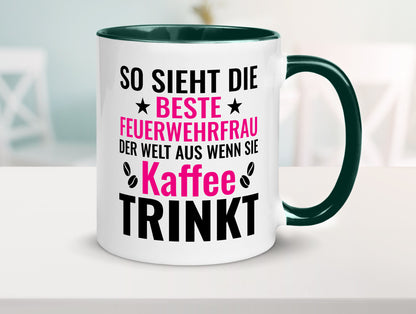 Kaffee trinkt: Feuerwehrfrau | Feuerwehr Geschenkidee Humor Tasse