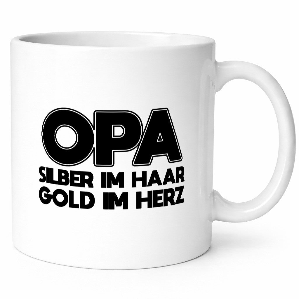 Opa silber im Haar, Gold Herz | Ffrisur Haarfarbe lustiger Spruch Geschenk