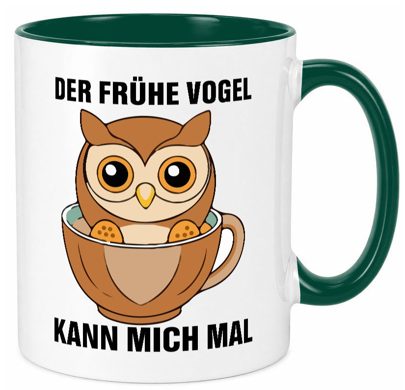Der frühe Vogel kann mich mal | Eule Morgenmuffel v2 lustiger Spruch Geschenk
