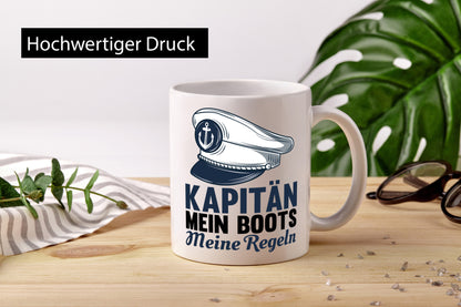 Mein Boot meine Regeln | Kapitän Tasse Schifffahrer Humor Geschenkidee
