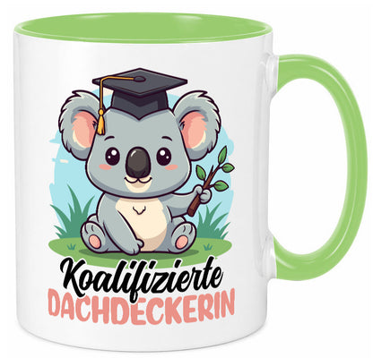 Koalifizierte Dachdeckerin | Dachbau Hausbau Geschenk Humor Geschenkidee Tasse