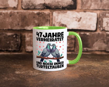 47 Jahre verheiratet | Turteltauben Ehe Ehepaar Humor Geschenkidee Tasse