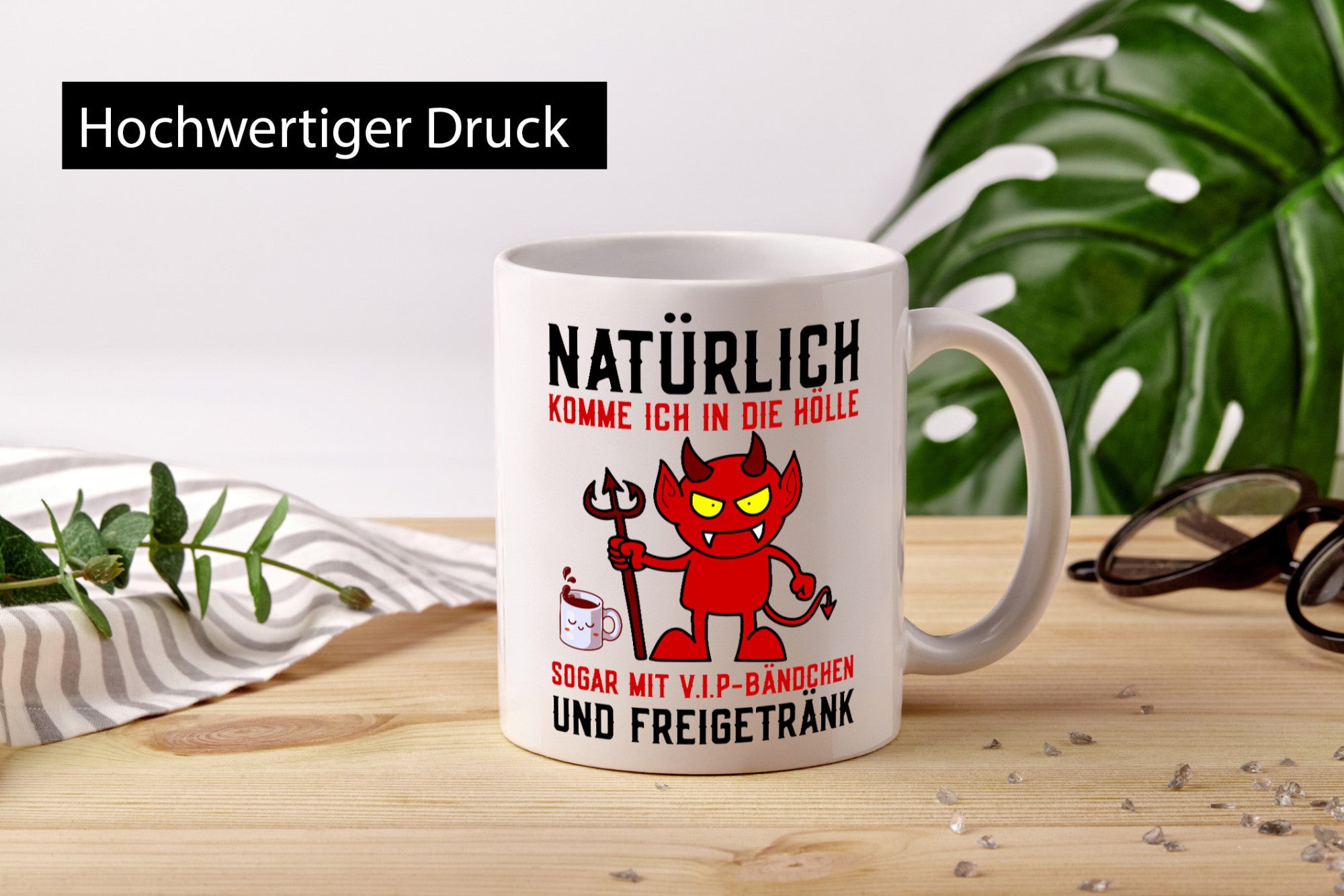 Natürlich komme ich in die Hölle | Spruch Teufelchen Comic Geschenkidee Humor