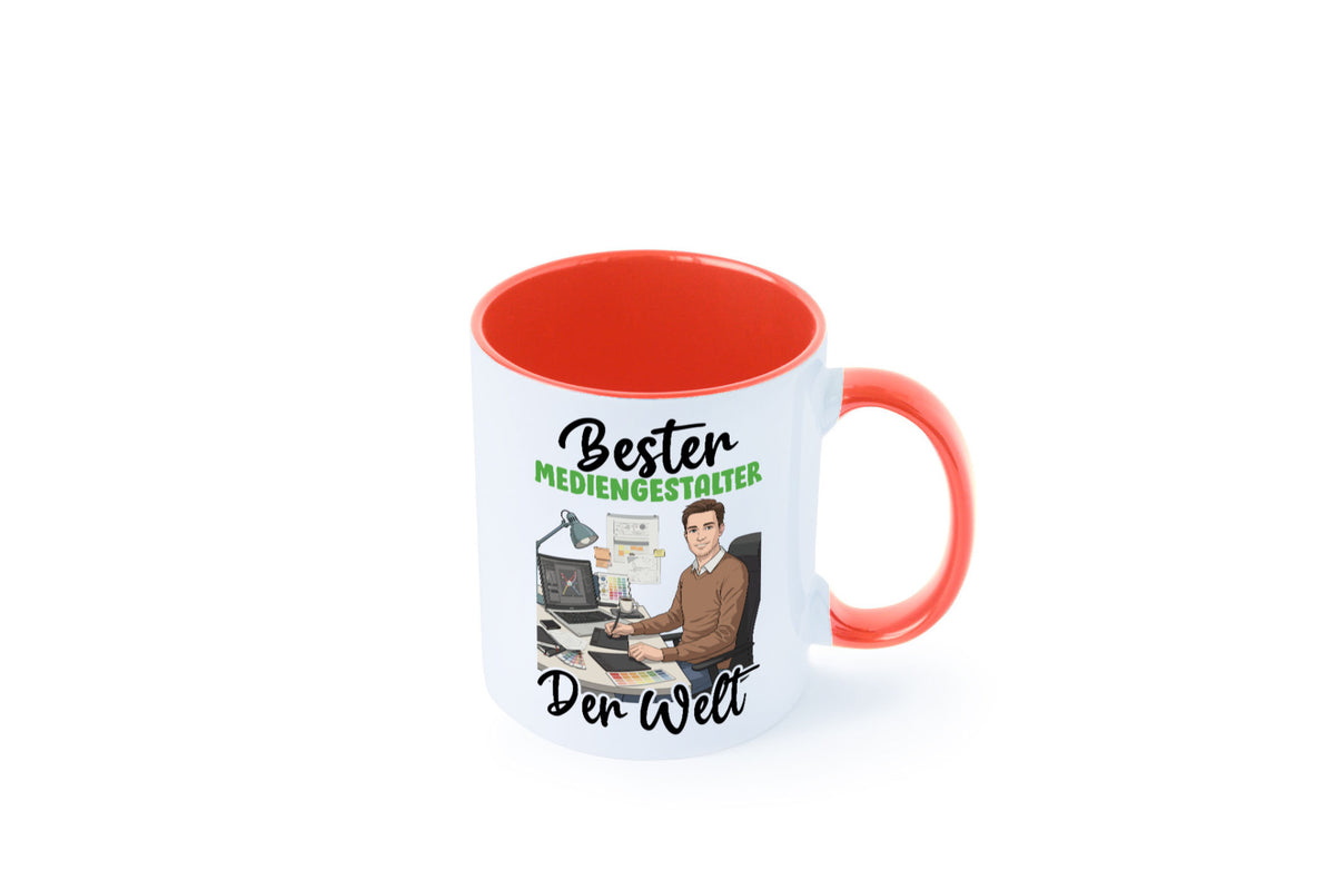 Bester Mediengestalter | Medien v2 Geschenk Humor Geschenkidee lustiger Spruch Tasse