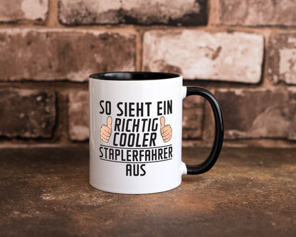 Richtig Cooler Staplerfahrer | Gabelstapler Fahrer Humor Geschenkidee Tasse