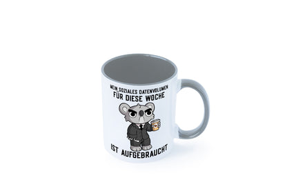 Soziales Datenvolumen | wütender Bär Einzelgänger Nerd Geschenkidee Humor Tasse