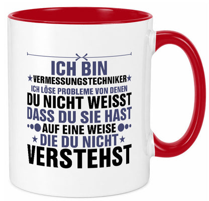 Löse Probleme: Vermessungstechniker | Techniker Humor Geschenkidee Tasse