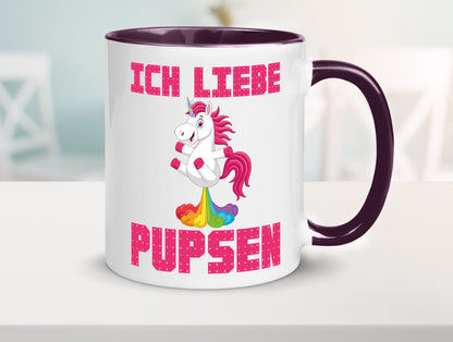 Ich liebe pupsen | Einhorn Pups lustiger Spruch Humor Geschenkidee Tasse