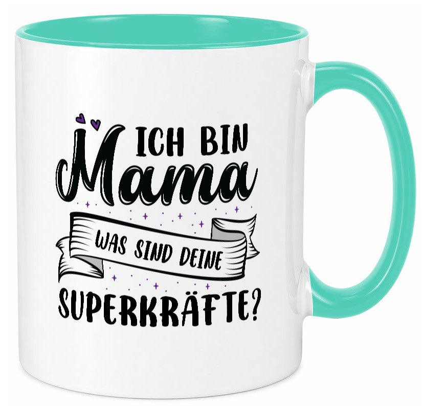 Superheldin Mama | Muttertag superkraft lustiger Spruch Geschenk Familie Tasse