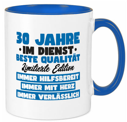 30 Jahre im Dienst | Jubiläum Arbeit v7 lustig Kollegen Büro Geschenk Tasse