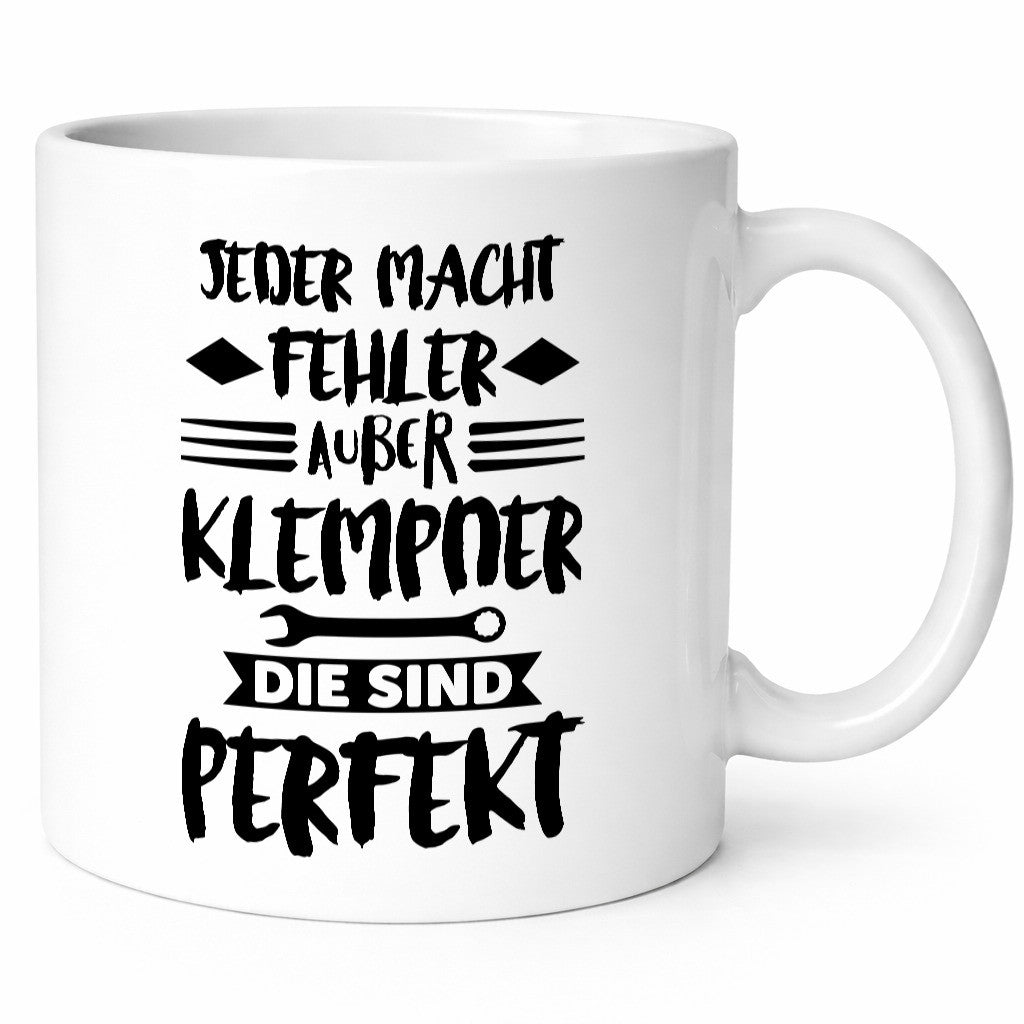 Jeder macht fehler nur Klempner sind Perfekt Humor Geschenkidee Tasse