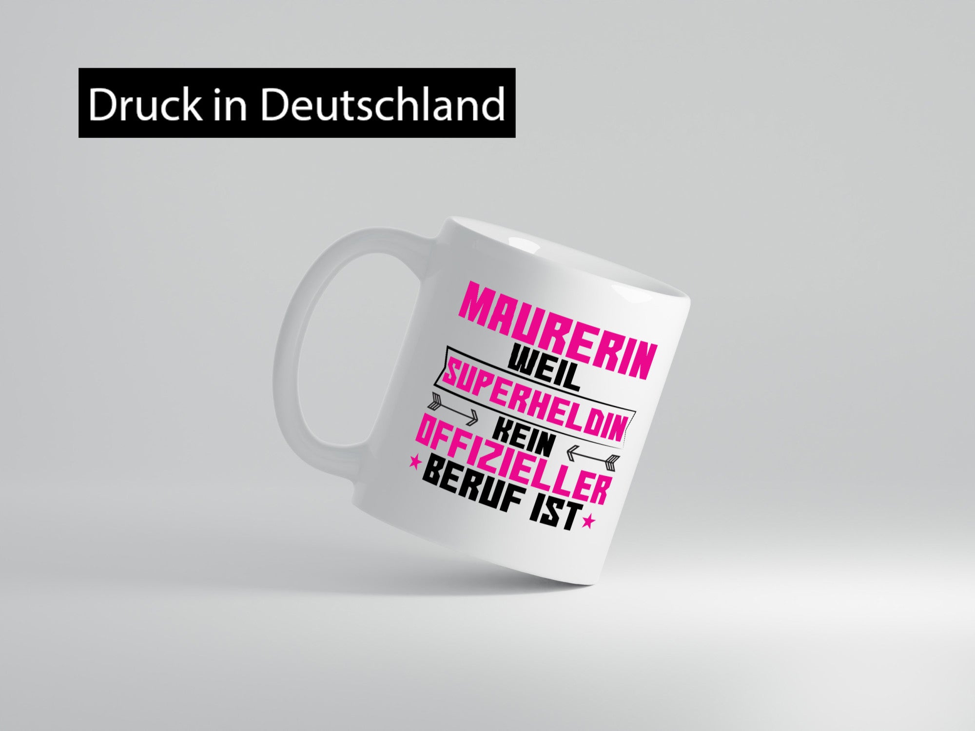 Superheldin Maurerin lustiger Spruch Geschenk Humor Geschenkidee Tasse