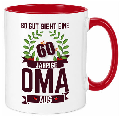 60. Geburtstag | 60 Jährige Oma Großmutter Geschenk Familie Geschenkidee Tasse