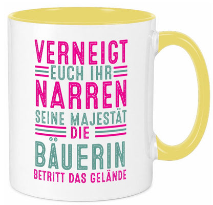 Verneigt euch: Bäuerin | Bauernhof Landwirtschaft v2 Geschenk Humor Tasse