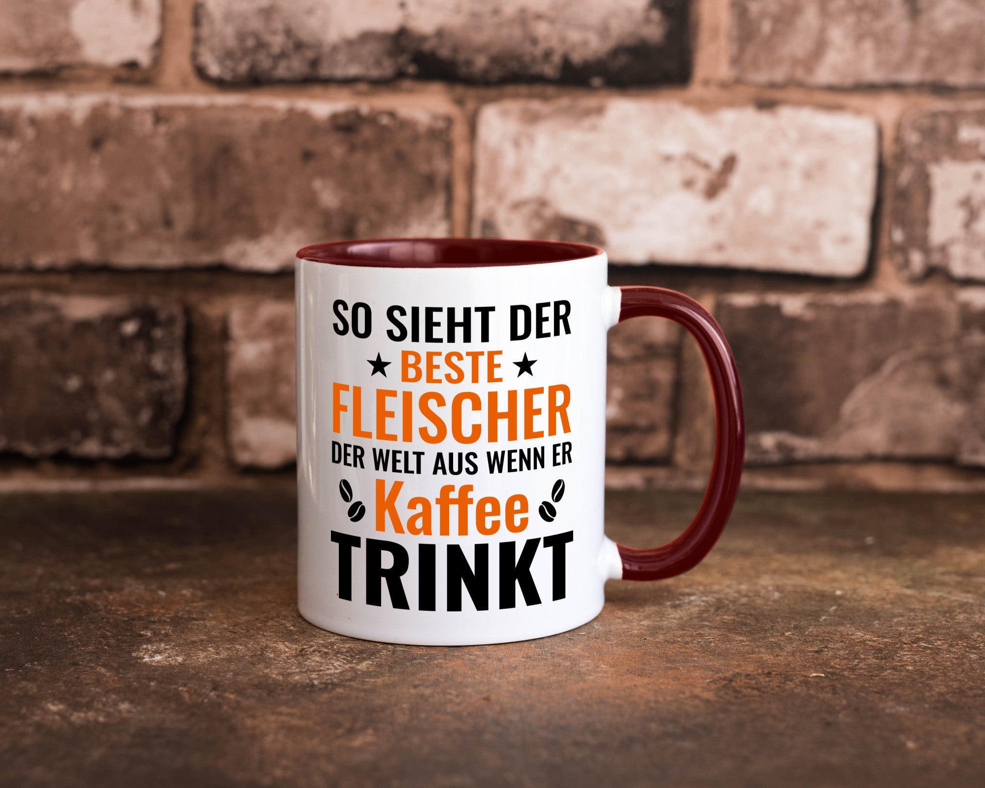 Kaffee trinkt: Fleischer | Schlachterei Humor Geschenkidee Tasse