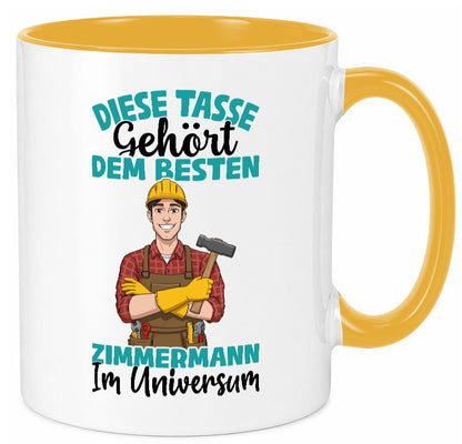 Im Universum: Zimmermann | Handwerker Holzbau Humor Geschenkidee Tasse