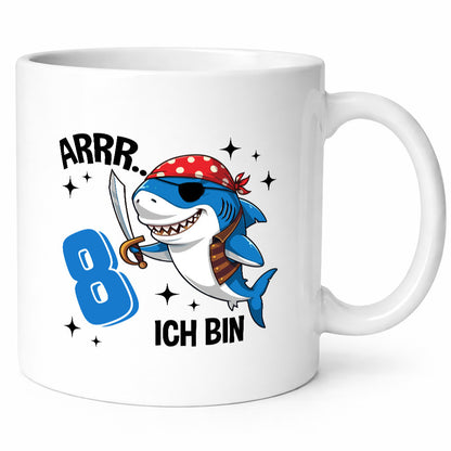 8. Geburtstag | 8 Jahre Arr Pirat Hai Piraten Humor Geschenkidee Tasse