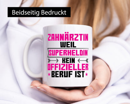 Superheldin Zahnärztin | Zahnmedizin Beruf Geschenkidee Arbeit Kollegen Büro