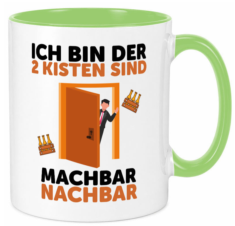 2 Kisten Bier | witziger Spruch Nachbar Einweihung Humor Geschenkidee Tasse