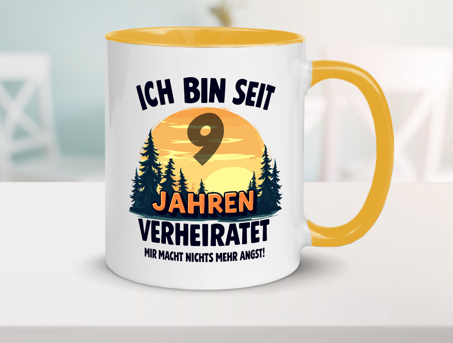 Ich bin Verheiratet | 9. Hochzeitstag Ehepaar v2 Geschenkidee Humor Tasse