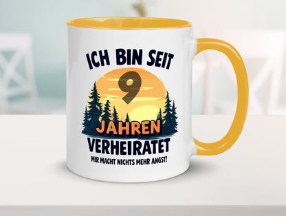 Ich bin Verheiratet | 9. Hochzeitstag Ehepaar v2 Geschenkidee Humor Tasse