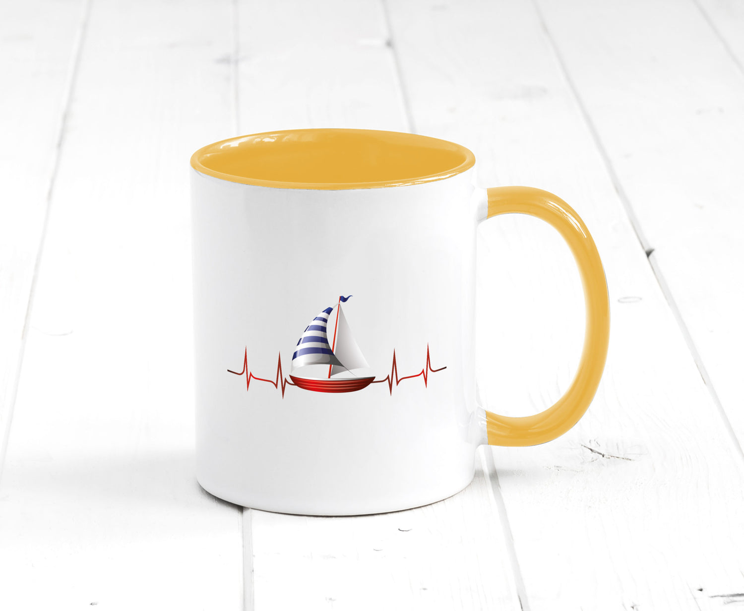 Segelboot Herzschlag | Segler segeln Boot Kapitän Geschenk Humor Geschenkidee