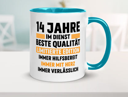 14 Jahre im Dienst | Jubiläum Arbeit v2 Geschenk Kollegen Büro lustiger Spruch