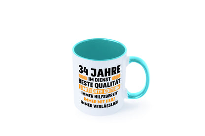 34 Jahre im Dienst | Jubiläum Arbeit v2 Humor Kollegen Büro Geschenkidee Tasse