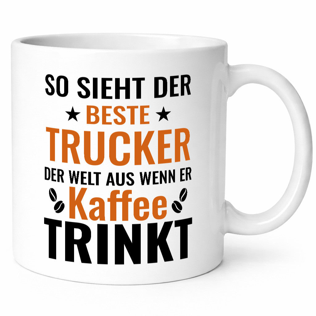 Kaffee trinkt: Trucker | LKW Fahrer Beruf Geschenk Arbeit Kollegen Büro