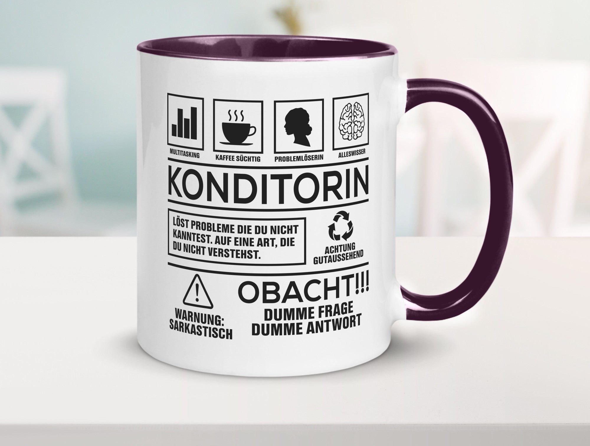 Achtung Probleme Konditorin | Konditorei lustiger Spruch Geschenk Humor