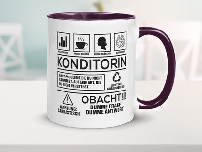 Achtung Probleme Konditorin | Konditorei lustiger Spruch Geschenk Humor