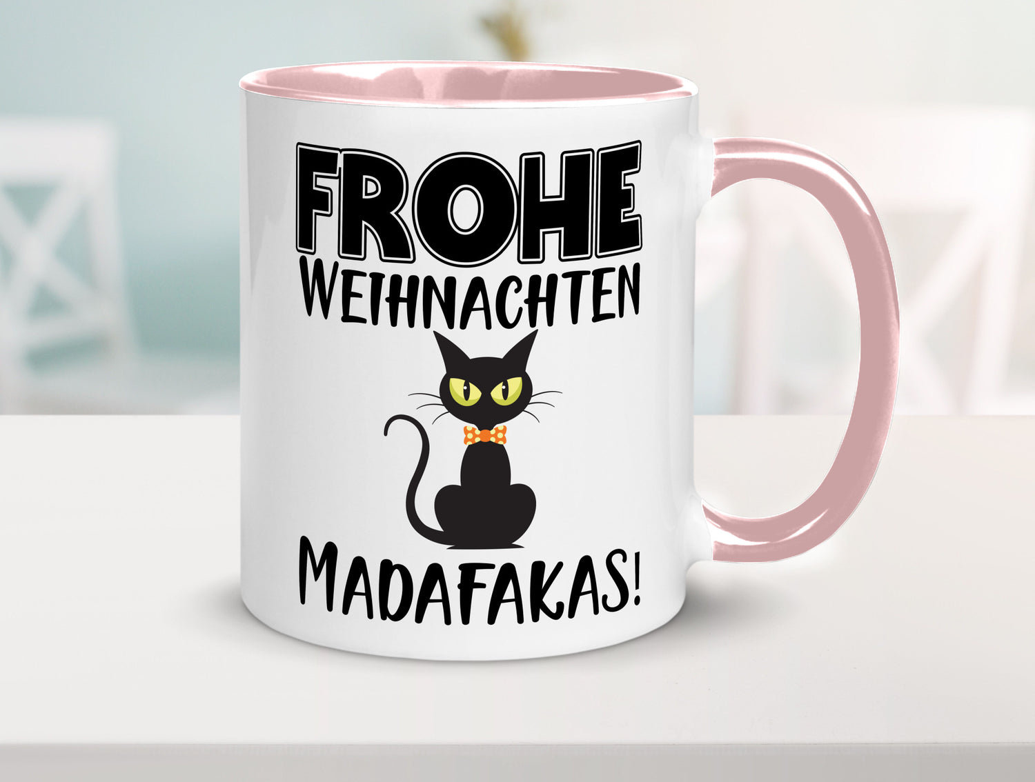 Frohe Weihnachten Madafakas! | Katze Tasse Vintage lustiger Spruch Geschenk